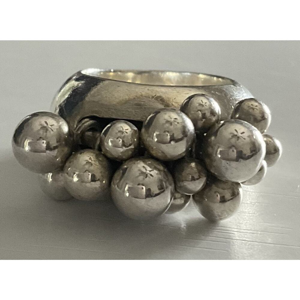 Retired Silpada Cha Cha Sterling Silver Beaded Ring Size 6 - Picture 6 of 6